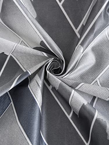 Image of Home Sizzler 1 Piece Geometrical Panel Eyelet Polyester Long Door Curtain - 9 Feet, Grey