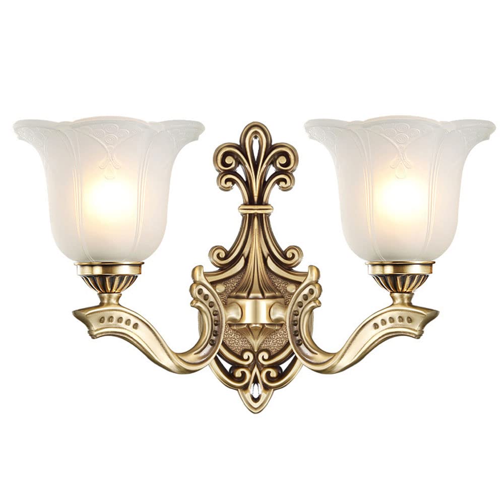KBUUKYYXouy All Copper Wall Lantern, Bedroom Bedside Jane European Wall Light Fixtures, Living Room TV Background Wall Sconces, Aisle Corridor Interior Landscape Wall Lamp, for Home, Hotel(14.9in)