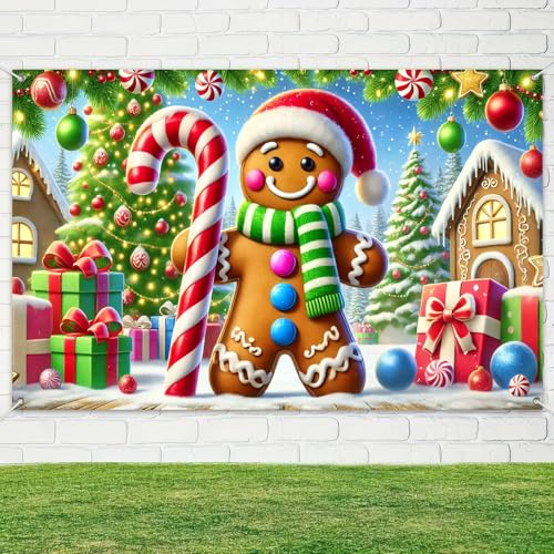 Banner navideño BlissYard 71x43 pulgadas fondo festivo miniatura 4