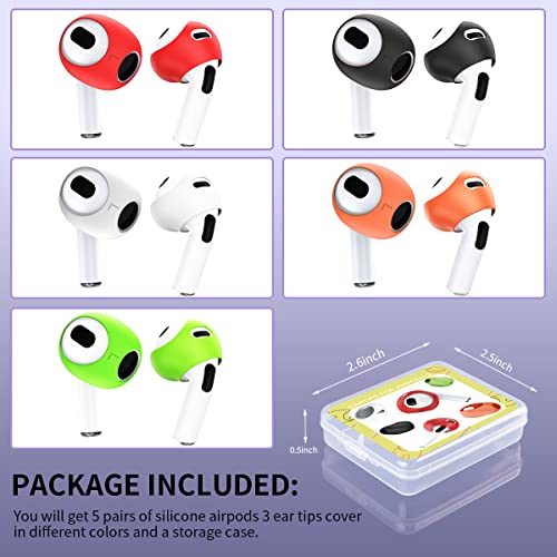 [5 Pairs] for AirPods 3 Ear Tips Covers [Fit in The Charging Case], WQNIDE Anti-Slip/Dust/Shock Silicone Ear Covers Accessories Compatible with AirPods 3rd Generation (2021) - Thumbnail 2