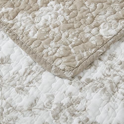 Laura Ashley - King Quilt Set, Reversible Floral Cotton Bedding with Matching Shams, Home Decor for All Seasons (Walled Garden Brown, King) - Image 5