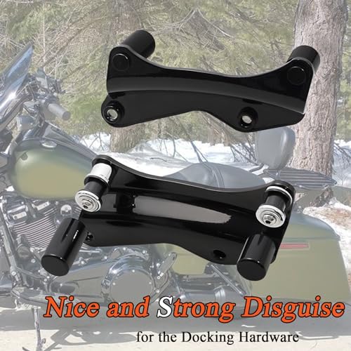 Image of Rear 4-Point DOCKING HARDWARE COVER KIT for Harley Touring 2009-2025,for Road Glide Road King Street Glide Electra Glide,Black /Set of 4 (2 Long&2 Short)