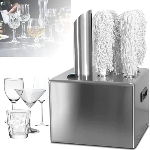 Elektryczna polerka do szkła z dmuchawą ciepłego powietrza, 5 głowic, 330/660 filiżanek na godzinę, do czyszczenia naczyń w restauracji