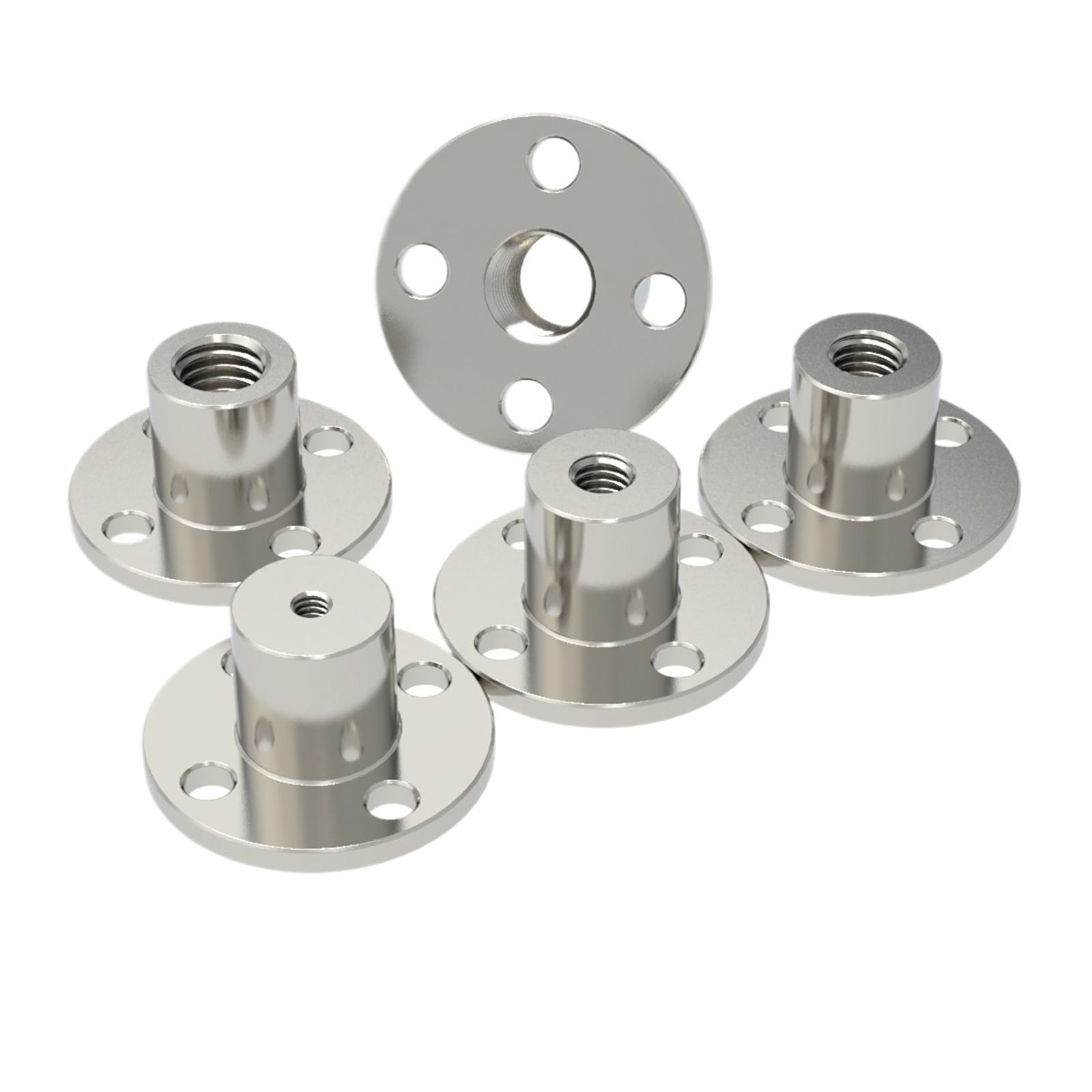 Conector de Acoplamiento de Brida rígida, M3 M4 M5 M6 M8 Tuerca de Rosca de Brida de Acero Acoplamiento de Brida rígida Soporte de Eje guía de Acoplamiento(A M5 Screw Nut)