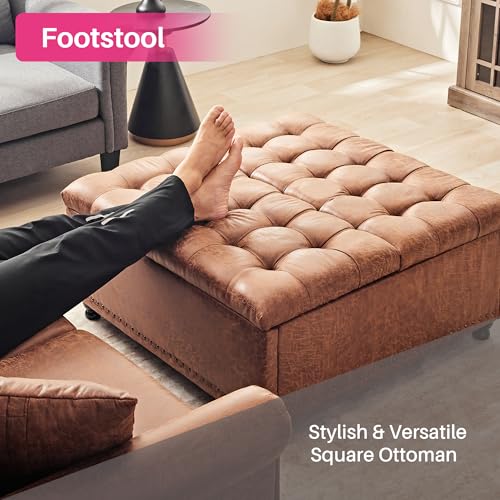 Redlifeᅟᅠ SQ-23090 Redlife 35 Inch Large Square Storage Ottoman Bench, Storage Ottoman Coffee Table Large Square Ottoman thumb #4