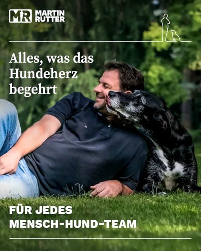 Martin Rütter – Futterbeutel Dummy Schwarz L – Futterdummy Hund wasserabweisend & waschbar, mit Reißverschluss & Wurfschnur – Apportierbeutel für Hundetraining – Für Trocken- & Nassfutter, Leckerlis