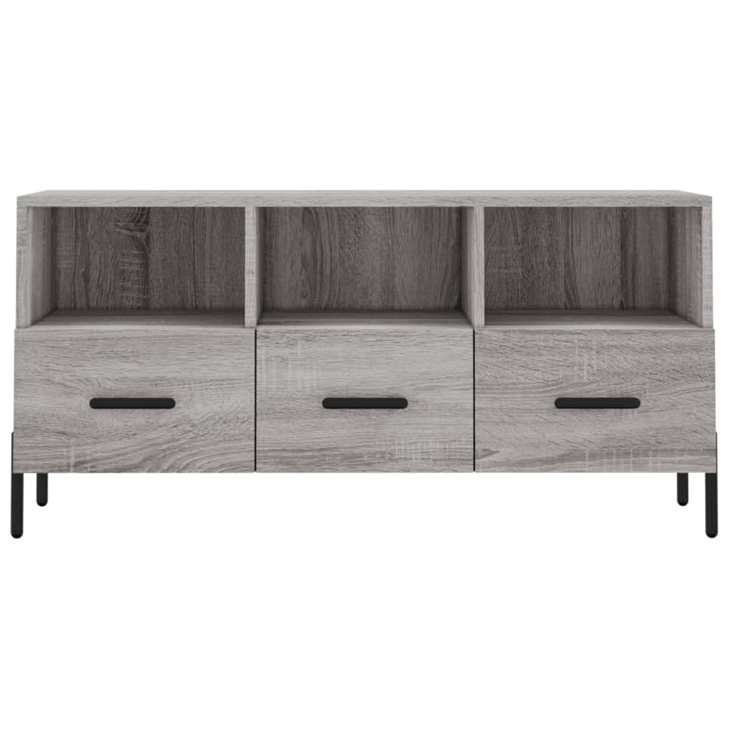 Drewnopochodna szafka pod TV z szufladami Szary 102x36x50 cm