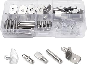 YIXISI 55 Pieces 5 Styles Metal Shelf Support Pegs Shelf Support Pins for Kitchen Cabinet Shelf Furniture 5mm 6mm