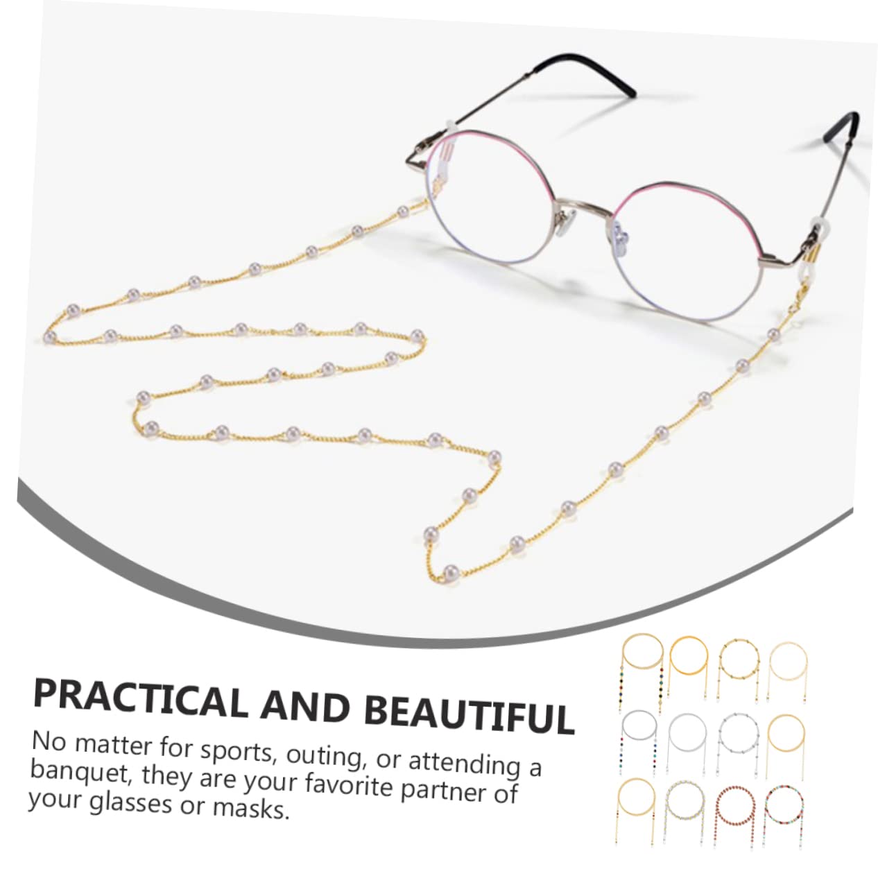 GALPADA 12 Piezas Cadena para Gafas de Sol Cordón Antipérdida de Metal para Gafas Cadena de Moda para Mujer de Cordón para Uso Diario