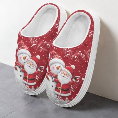 Women's Memory Foam Cotton Platform Slippers for Christmas Day House Slippers for Indoor Outdoor4