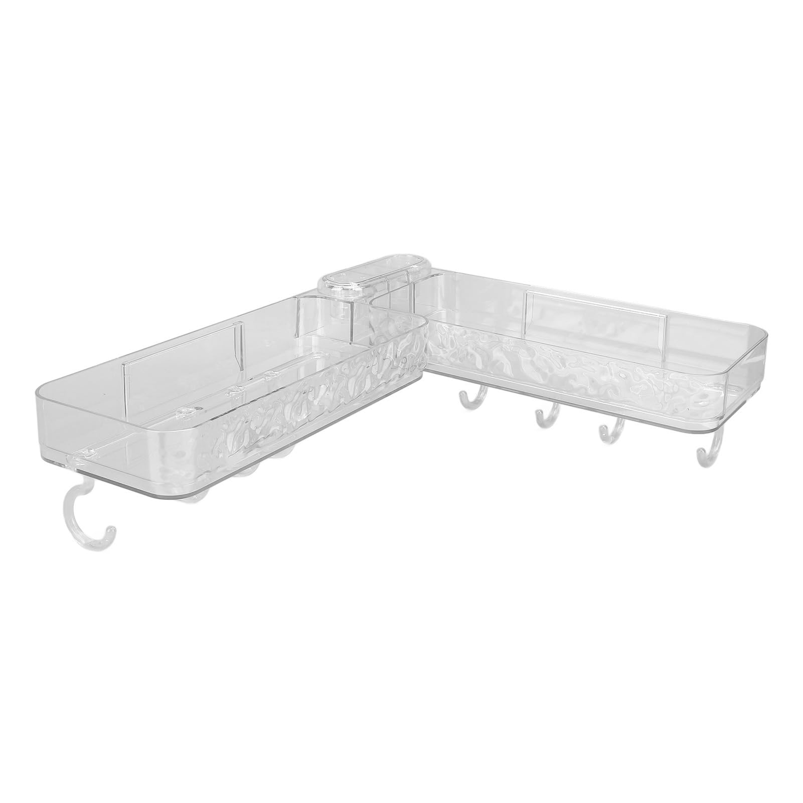 Wall Mounted Sink Caddy Multifunctional Sponge Holder for Bathroom Kitchen Versatile Shower Rack for Shampoo Conditioner Transparent