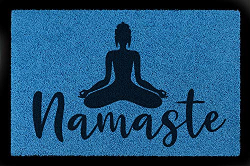 Interluxe Fußmatte mit Spruch - Namaste/Buddha - 40x60cm Fussmatte als Geschenk Yoga, Dankbarkeit,...
