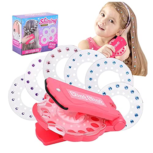 Kit de iluminación para el cabello con 180 gemas para el cabello, máquina de gemas brillantes, sello de gemas para el cabello, para niñas (máquina de gemas para el cabello) Cover