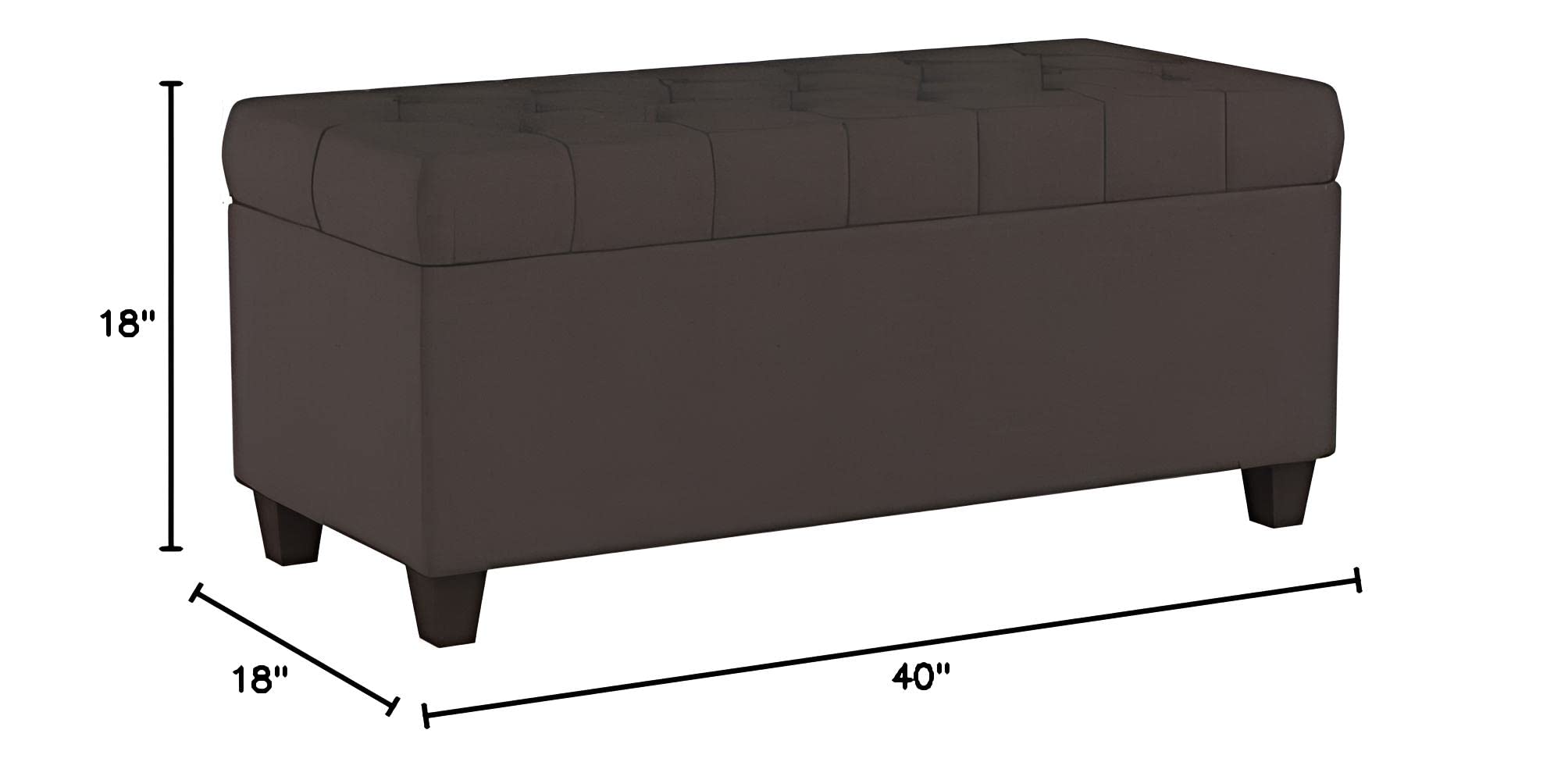 Homepop Home Decor Tufted Ainsley Button Storage Ottoman Bench with