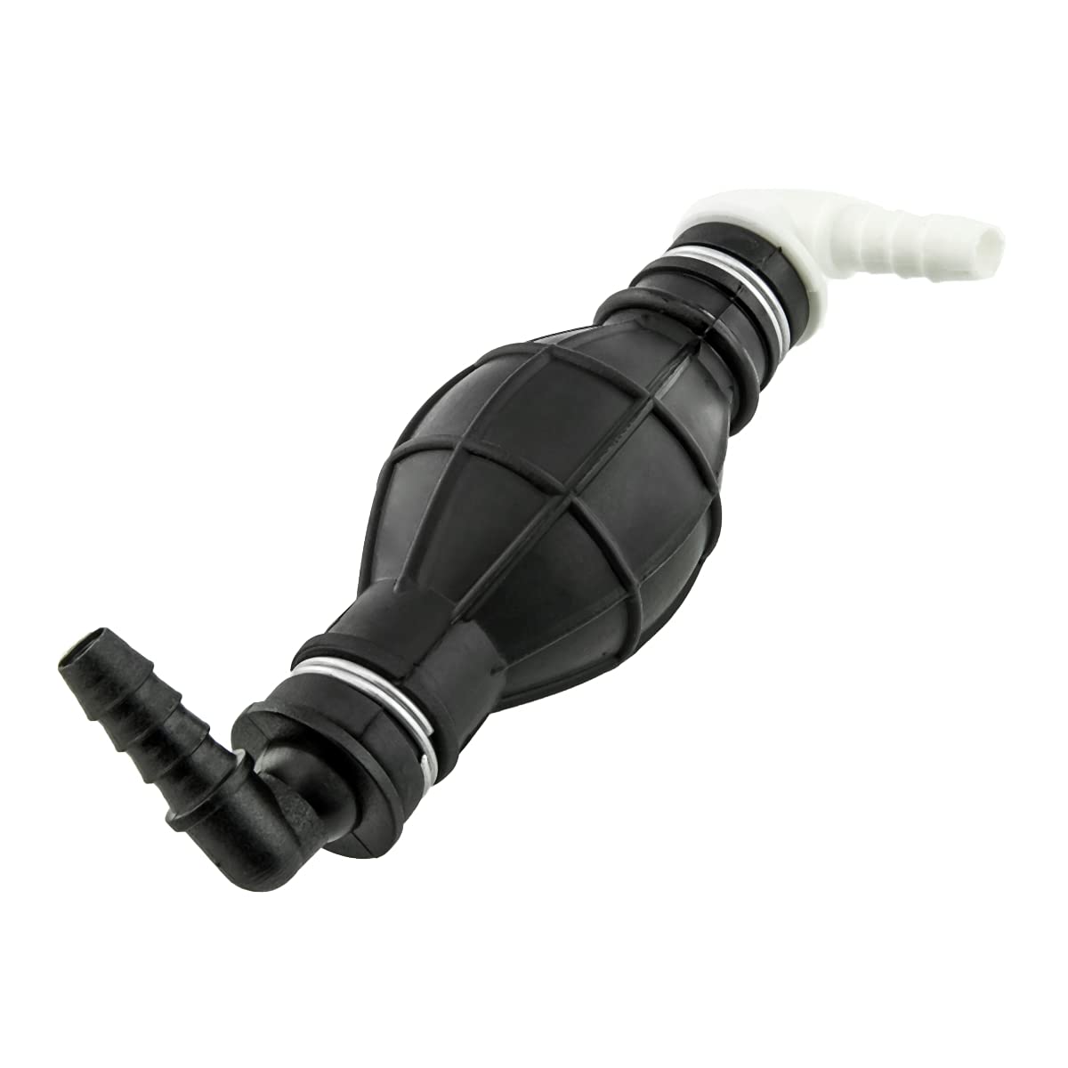 LST Kraftstoff Pumpe Handpumpe Ballpumpe Tülle 2x 90° für Schlauch Innen-Ø 10mm Auto & Motorrad
