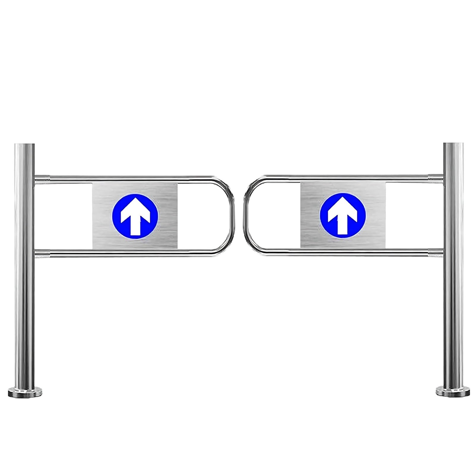 Stainless Steel Warehouse Pedestrian Gate Door, Supermarket Entrance Swing Turnstile, Stainless Steel, for Supermarket Entrances and Warehouse Pedestrian Passage(50x100cm,Left+Right)