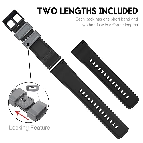 Image of Ritche Christmas Gift Silicone Watch Bands 18mm 20mm 22mm 24mm Quick Release Rubber Watch Bands for Men, White Elephant Gifts, Stocking Stuffers For Men