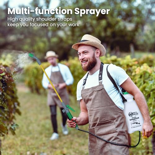 image for REALWORK 2pk 1-Gallon Handheld Tank Sprayer with Easy-Carry Shoulder S