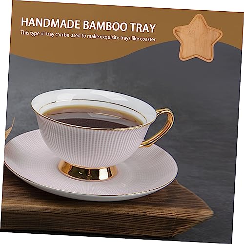 SEWOART 2pcs Handmade Coaster Bottom Embryo Bamboo Mats DIY Craft Material Decorative Serving Tray Handles - Image 4