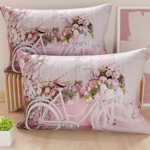 Petti Artigiani Italiani - Paar Kissenbezüge 40 x 60 cm aus Mikrofaser, Dekokissen für Schlafzimmer, Sofa, Wohnzimmer, Set mit 2 Kissenbezügen, Kissenbezug Shabby 333, 100% Made in Italy