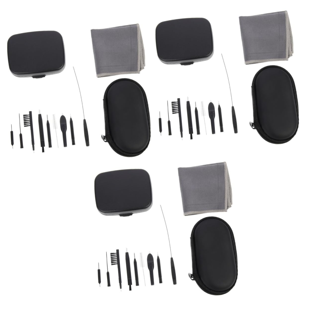 VALICLUD Kit De Nettoyage 3 Pièces Kit D'Outils De Nettoyage Kit D'Aide Pour Retirer Cérumen Brosse De Nettoyage Avec Aimant Mini Brosse De Nettoyage En Pvc Noir