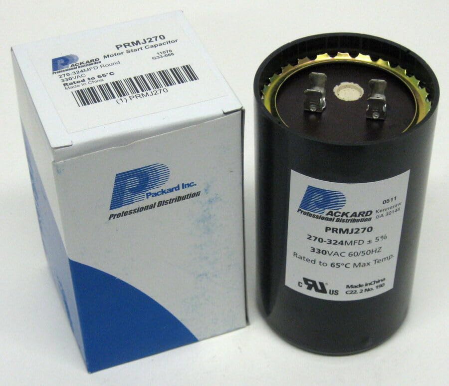 Packard PRMJ270 Motor Start Capacitor. 270-324 MFD UF / 330 VAC