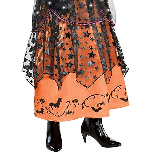 Disfraz de Bruja para Niñas Talla M (8-10), Naranja/Negro miniatura 4