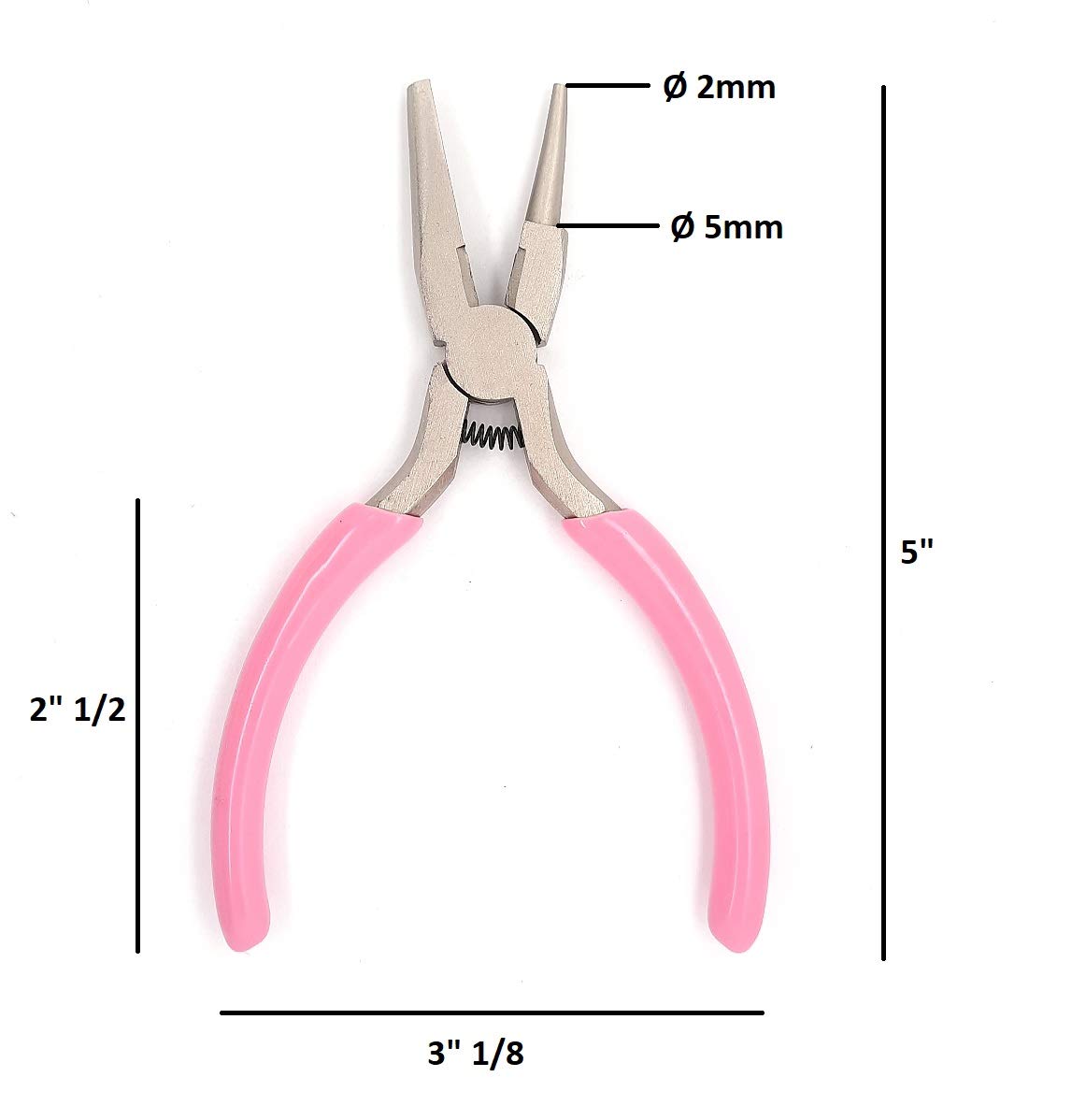 Concave and Round Nose Pliers with Cutter Carbon Steel Spring Loaded Jewelry Making Tools Beading Looping Wire Wrapping by CRAFT WIRE