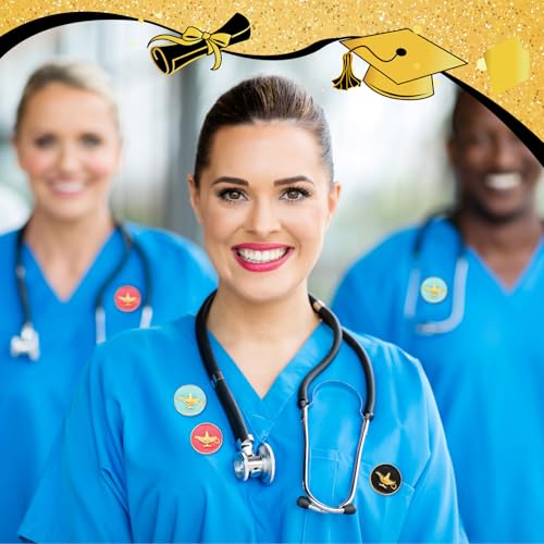 Image of Quelay 24 Pcs Nursing Pins for Pinning Ceremony Nurse Enamel Lapel Pin for Badge Florence Nightingale Lamps Brooch for Nursing Medical Student Doctor Hospital 2026 Graduation Appreciation Gift