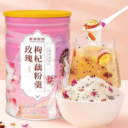 Red dates nuts fruits breakfast (350g/can)healthy and nutritious oatmeal snacks,Chinese specialty snacks,delicious food with multiple flavors (Rose fruit flavor,1can)