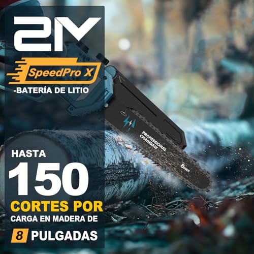 Miniatura 2 de Motosierra Bateria, Mini Motosierra Bateria Con Motor Sin Escobillas 8 Pulgadas,Motosierra Eléctrica 2 4000mah Liviana, Potente Y Versátil Ideal Para Podar, Manualidades, Proyectos Diy 1200w