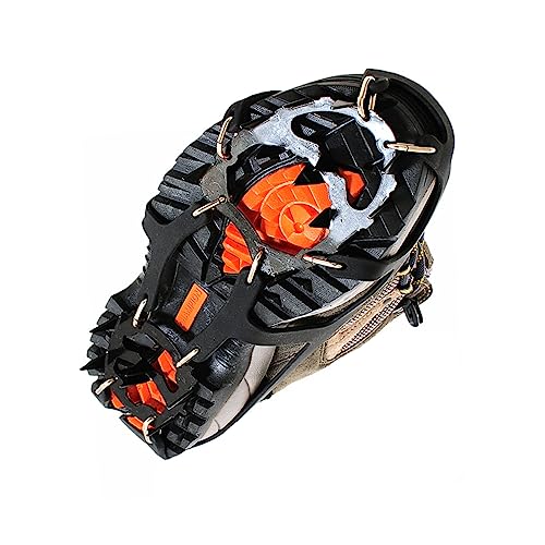 COLLBATH 1 Pair Anti-Skate Claws Ice Boots 18 Teeth Silicone Crampons for Outdoor Ice Climbing
