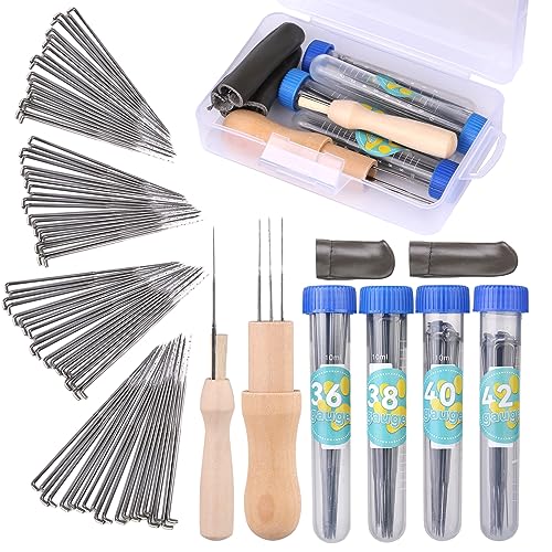 82PCS Needle Felting Tools Needle Felting Needles 4 Sizes Felting Needles with Needle Bottle Felting Tool Holders Complete Needle Felting Supplies for Beginner Professional