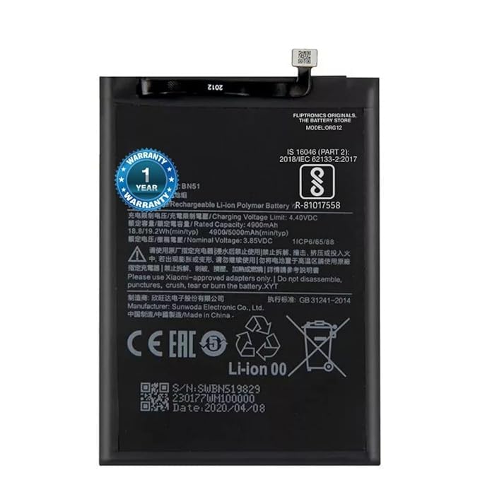 Image of Original BN51 Battery for Redmi 8 /8A Dual /8A MZB9072IN / MZB07R7IN / MZB8254IN Battery with 1 Year Warranty*** (AA129)