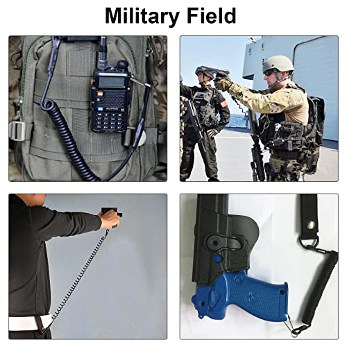 BELIHOME Paracord Tactical Lanyard, Spirale Schlüsselring Elastisch Angeln Lanyards, Tactical Lanyard Spiral SchlüSselanhänger Spiral SchlüSselanhänger Sicherungsseil für Angeln