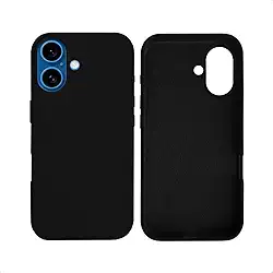 Capinha Compatível Com Iphone 16, 16 PLUS, 16 PRO e 16 PRO MAX Linha PREMIUM Colorida Preto, Branco, Vermelho, Azul, Rosa, Transparente Case Aveludada 3 Camadas Anti Impacto (Preto, 16)