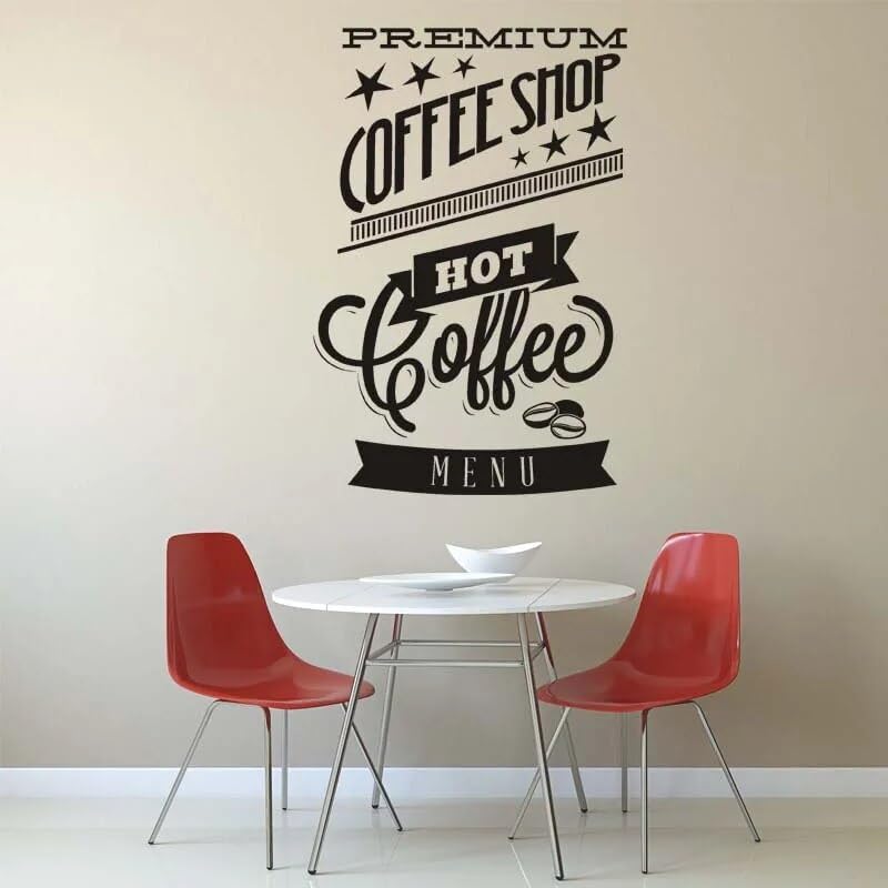 GADGETS WRAP Wall Decal Vinyl Sticker Coffee Shop Sign Premium Hot Coffee for Office Home Wall Decoration