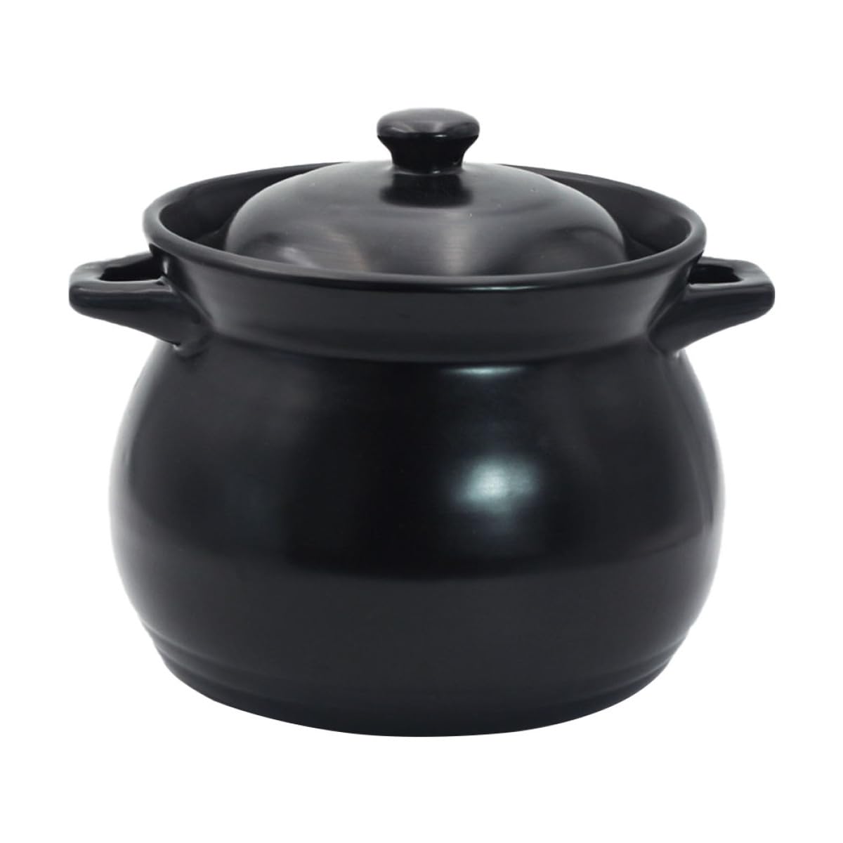 1pieza Olla Resistente Altas Temperaturas de Cerámica Pequeña Cazuela Antiadherente para Guisos y Arroz para Cocina Doméstica Color Negro
