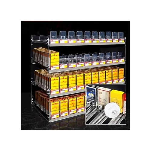 Présentoir cigarettes mural acrylique transparent 38.5 cm distributeur paquets