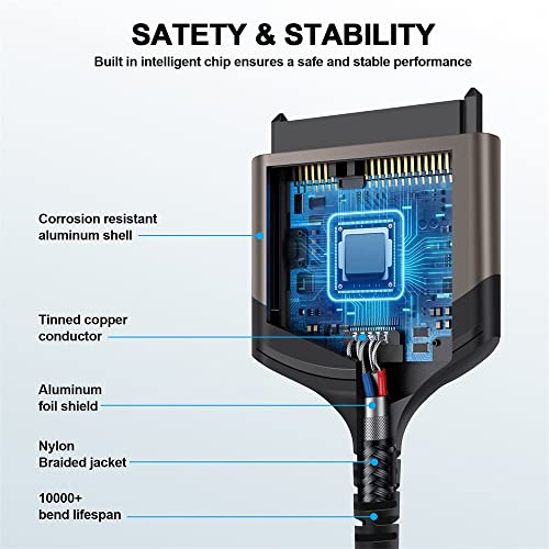 NFHK 5Gbps USB 3.0 Type-A to SATA 22 Pin Adapter Cable for 2.5" Hard Disk Driver SSD, Black, 30 cm - Image 2