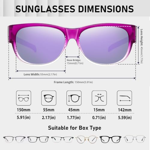 Image of HAOLOTA Sunglasses that Fit-Over Glasses Women Polarized, Trendy Cat Eye Sunglasses Wear Over Glasses, UV Protection