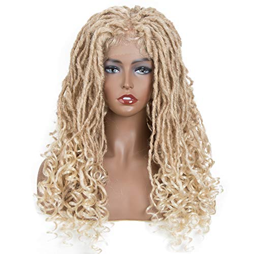 FASHION IDOL Lace Front Goddess Locs Wigs for Black Women 24" Full Lace
