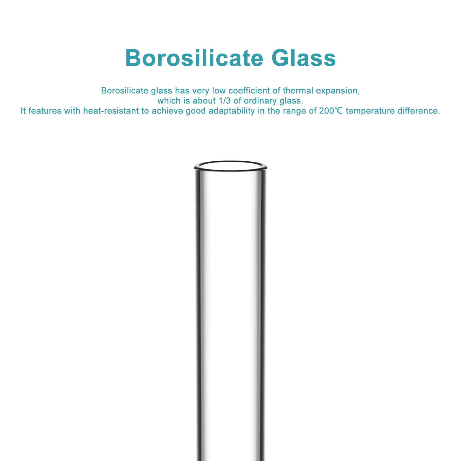 StonyLab 50 Stück Reagenzgläser Glas, 50er Pack Test Tubes Borosilikatglas Rundboden Reagenzglas, 12mm OD X 75mm Länge