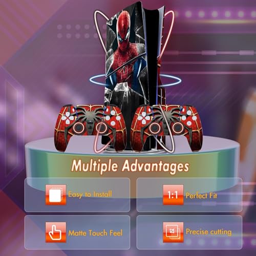 Image of PVC Skin for PS5 Slim Digital Edition, Console Protective Sticker for PlayStation 5 Slim Skin Sticker (S2)