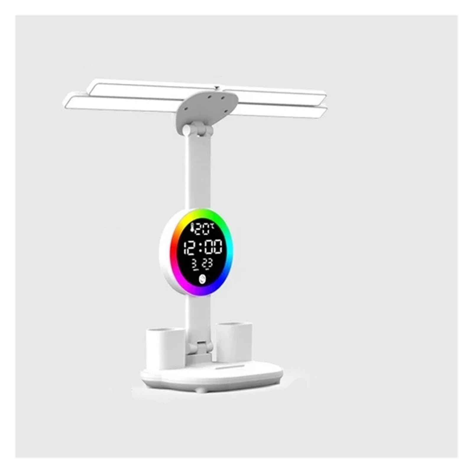 CKAFZMYJQBT Rechargeable Table Lamp for Study, Desk Lamp Reading Light Led Table Light with Fan, Led Clock Dispaly Reading Lamp