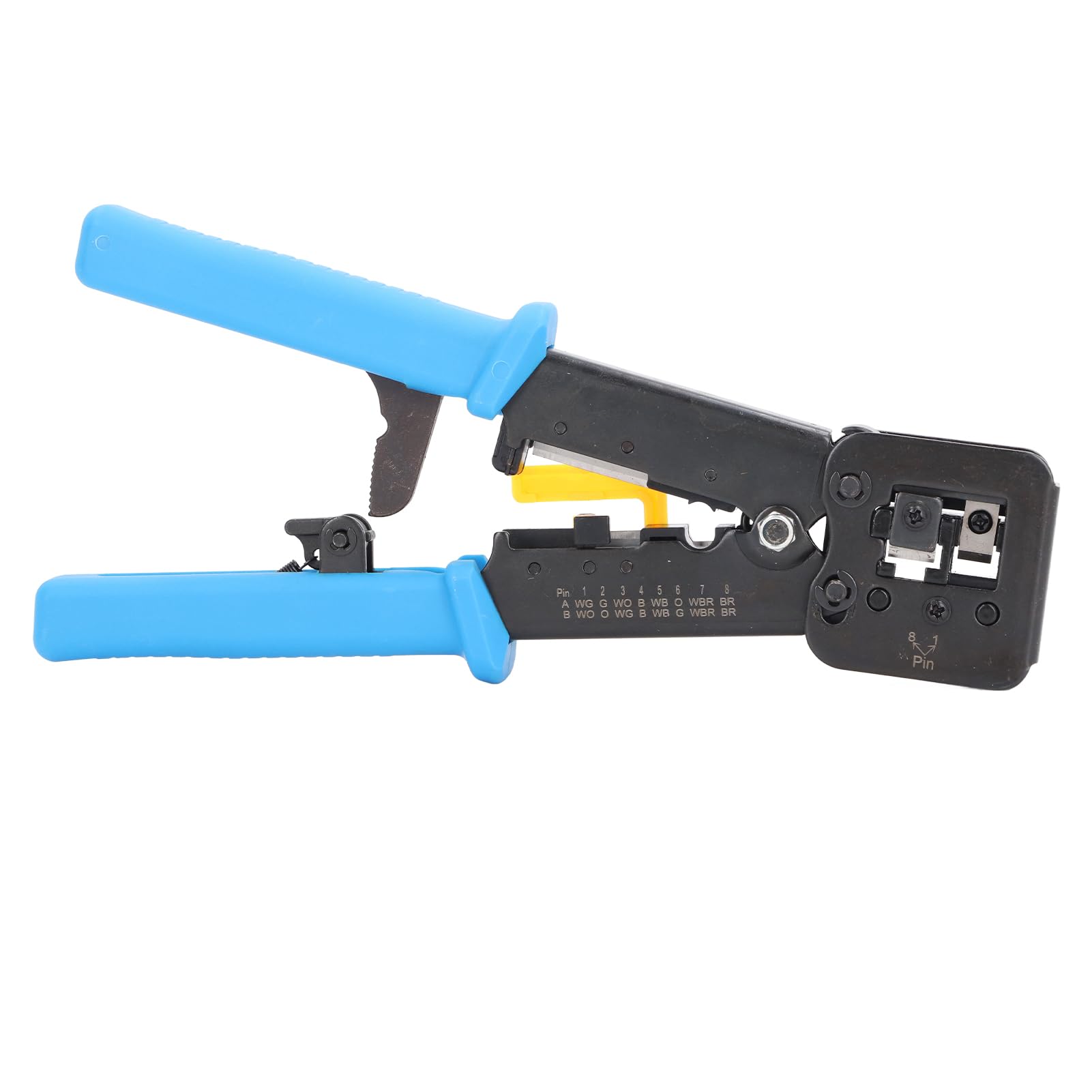 6P8P Kit d'outils de sertissage RJ45 pince à sertir coupe-fil testeur de réseau ensemble de têtes de cristal pour outil de maintenance d'installation de réseau acier PP 50 pièces