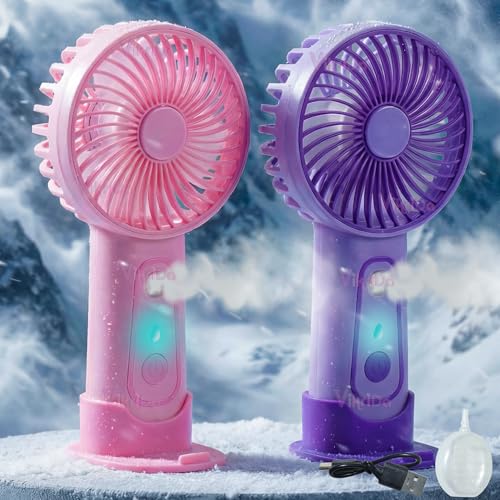 Image of VikriDA Cute Jolly Panda Portable Rechargeable Handheld Fan with Water Spray | 3 Speed Airflow Personal Mini Desk Fan - 1Pc Multicolor