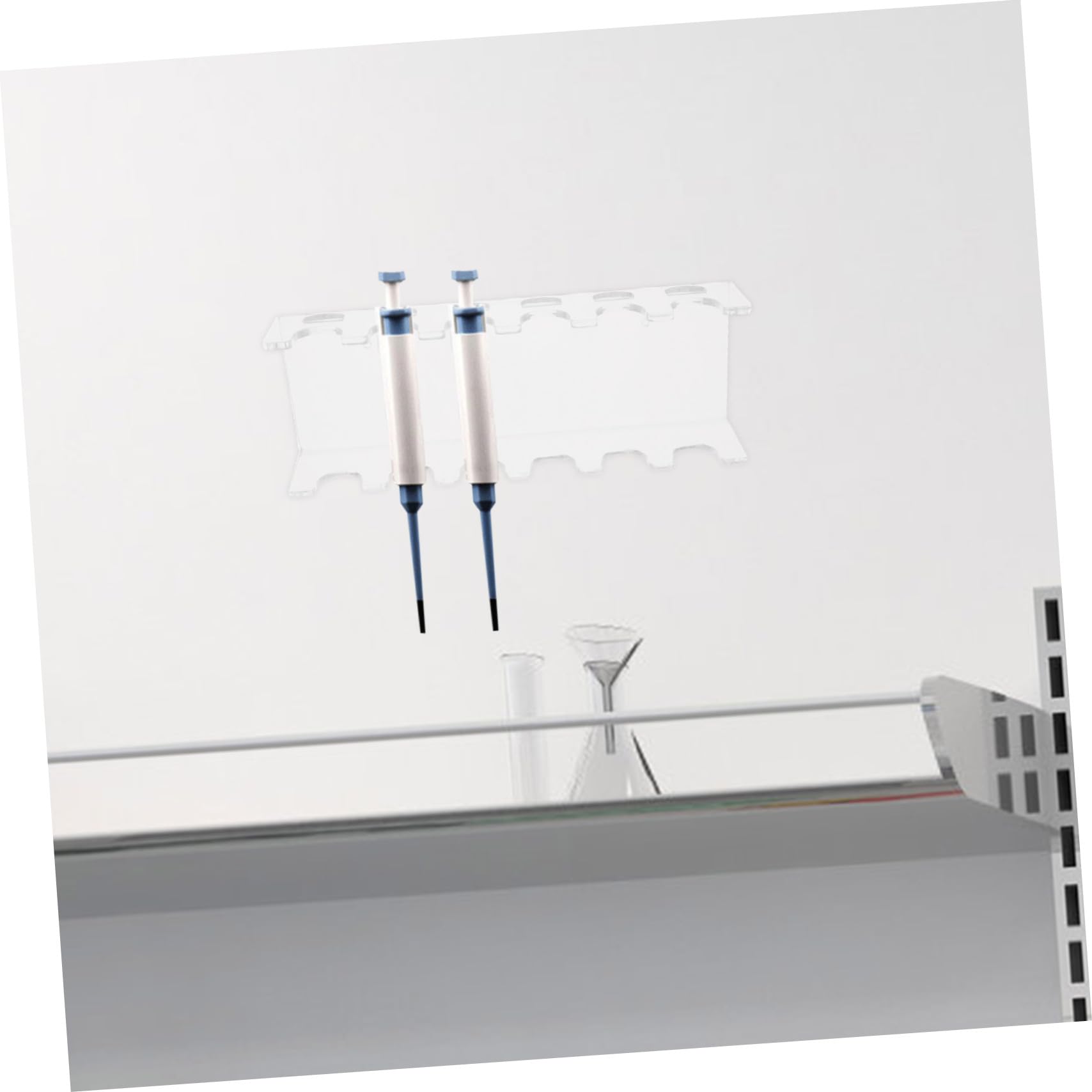 Sosoport Pipettenhalter und Einfache Installation mit 6 Steckplätzen aus Organischem Glas Effiziente Kapazität für Laborzwecke für Laborwandhalterung