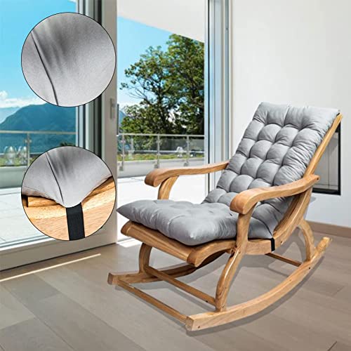 Maskmellow Sun Lounger Chair Cushions,47-Inch Rocking Chair Cushions,Lounge Chaise Cushion Outdoor Thick Padded Seat Cushion Reclining Chair Cushion With Ties (Gray) #TOP7
