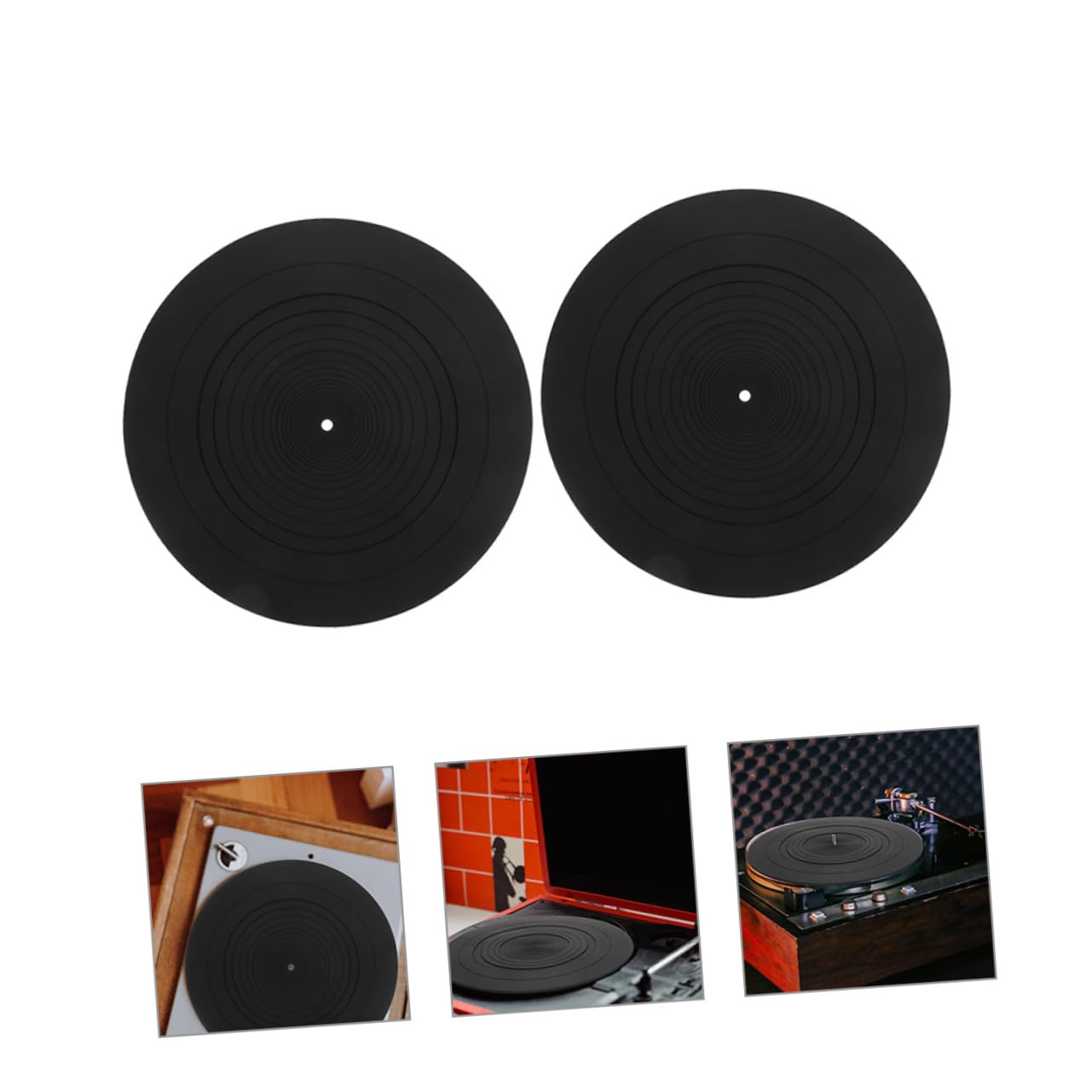 Yardwe 2Pcs Vinyl Turntable Mats Static Silicone for Record Players Replacement Pads Stable and Safe Mat for Enhanced Playback